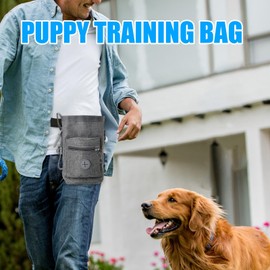 Dog Treat Pouch | Large Capacity Snack Walking Container Built-in Poop Bag Dispenser - Pet Feed Snack Reward Dispenser for Training, for Puppy Travel Or Outdoor Use