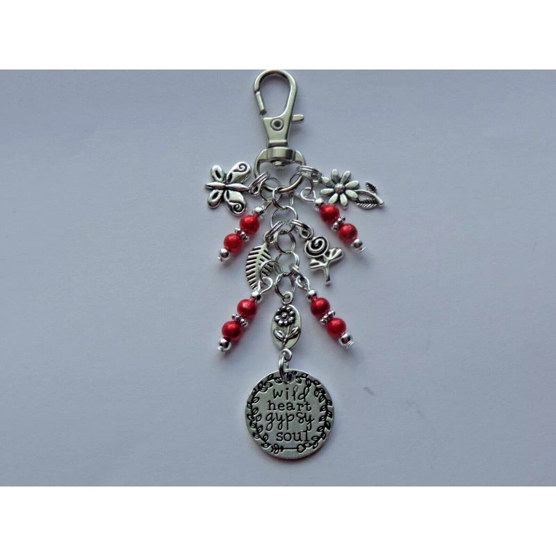 HANDBAGS BOHO HIPPIE WILD HEART GYPSY SOUL KEY CHAIN CLIP