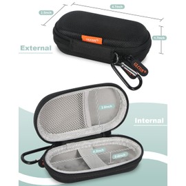 Ultra-Hard Small Carrying Case for Wired Earbuds, Kardiamobile EKG Heart Monitor, Kardia Mobile 6L/ 1L - Portable Mini IEM Case Universal Pouch Bag for in Ear Monitor, Airpods, Galaxy Buds, Earpods