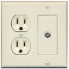RiteAV (2 Gang Decorative) 15 Amp Round Power Outlet Coax
