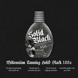 Millennium Tanning Solid Black 100X Tanning Lotion – Advanced Silicone Bronzer with Auto-Darkening Technology & Orchid Blush Fragrance, 13.5 oz