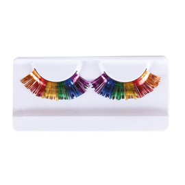 P'tit Clown - 23264 | Pair of Rainbow False Eyelashes - Essential Costume Accessory for Pride and Festivals.Easy to Put on and Take Off - Long Lashes for a Radiant Look