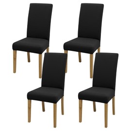 BIETYONE Dining Chair Cover,Dining Room Chair Covers Set of 4,Stretch Kitchen Chair Cover,Washable Dining Chair Cover,Parsons Chair Slipcovers Protective,for Home,Restaurant,Banquet(Black)