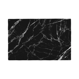 Fiokroo Black with White Marble Placemats Set of 6 Table Mats Table Tableware Place Mats with Non-Slip Heat-Resistant Washable for Dining Home Kitchen Party Indoor
