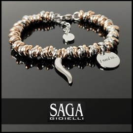 SAGA GIOIELLI® Women's Bracelet I Need To ...Collections Protection, Happiness, Vouchers (Horn), Stainless Steel, Stainless Steel