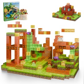 Demolike Magnetblöcke – 110-teiliges Minen-Magnetwelt-Set, Spielzeug für Jungen und Mädchen im Alter von 6, 7, 8, 9 und 10 Jahren, STEM Montessori-Stapelbauspielzeug für Kleinkinder