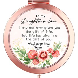 Kasuwow Daughter in Law Gifts Compact Mirror from Mother, for Daughter in Law, Daughter in Law Birthday Gifts, Daughter-in-Law Gift, Wedding Gift for Daughter in Law Mirror