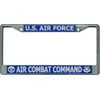 U.S Air Force Air Combat Command Chrome License Plate Frame
