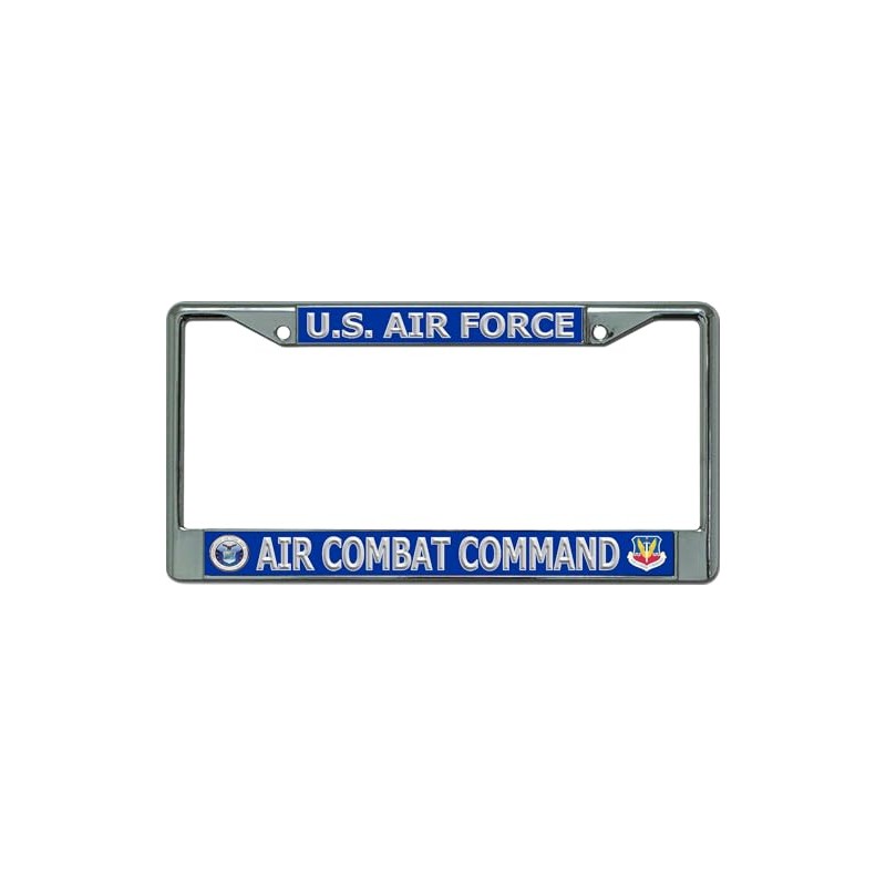 U.S Air Force Air Combat Command Chrome License Plate Frame
