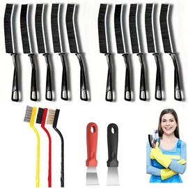 Honeyes - Gap Cleaning Brush with Hard Bristles, 11 Pieces Corner Cleaning Brush, Crevice Cleaning Brush, Joint Cleaning Brush, Corners, Multi-Purpose Cleaning Brush for Tiles, Bathrooms, Kitchens