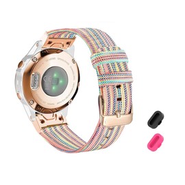 JIAMEER Compatible With Garmin Watch Band for Fenix 6S/ Fenix 5S/ Fenix 7S/ Descent Mk2S,20mm Quick Fit Soft Woven Canvas Wristband Strap for Garmin Fenix 6S Pro,Fenix 5S Plus