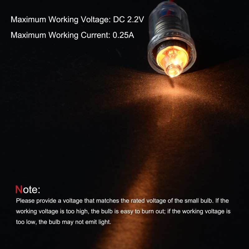 MECCANIXITY E10 Screw Base Flashlight Bulbs DC 2.2V 0.25A Yellow