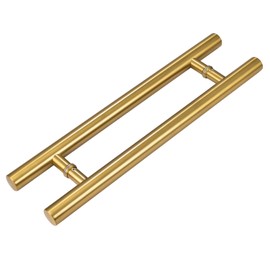 HMXBTO 12-inch/304 Stainless Steel Sliding Barn Door Handle, H-Shaped Commercial Push-Pull Glass Long Door Handle Double-Sided，Modern Shower Door Handle,Gold (Gold, 12inch/30cm)
