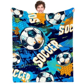 LARIAU Soccer Blanket Gifts for Boys Soft Cozy Flannel Throw Blanket for Soccer Lovers Gifts Birthday Christmas Home Decor Sofa Bedding 40"*50", Christmas, Holiday, Thanksgiving Gifts