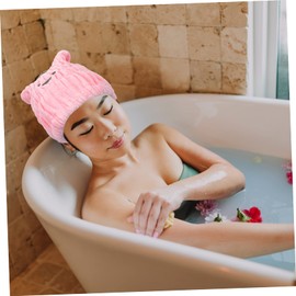 Healeved 2pcs Absorbent Coral Fleece Hair Drying Towels with Cute Rabbit Ears Fast Drying Bath Caps for Women Soft Skin Friendly Hair Wraps