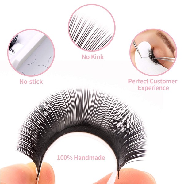Libeauty Eyelash Extensions Individual Lashes 0.15mm D Curl 8-15mm Mink