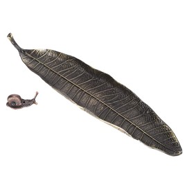 Quemador de Varilla de Incienso de 10,1 Pulgadas, Soporte de Varilla de Incienso en Forma de Hoja de aleación con Caracol para Adornos de decoración de salón de té