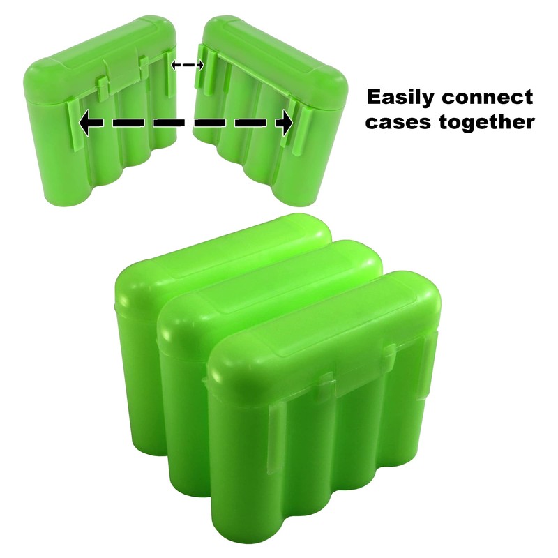 100 EBC Battery AA AAA CR123A Green Battery Holder Storage