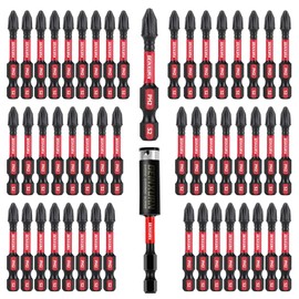 Geinxurn Impact Tough #2 Phillips 2 in. Insert Driver Bits,50Pack PH2 Screwdriver Bits Set with 1Pcs Impact Bit Holder,Bulk