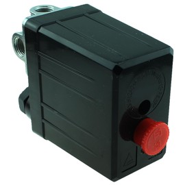 TAODAN 82x52x127mm Black Central Pneumatic Air Compressor Pressure Switch 90-120 PSI 240V Air Compressor Pump Accessory Vertical 4 Way Pressure Switch