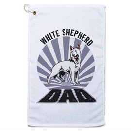 Style In Print Golf Towel Dad White Shepherd Dog Cotton Bag Accessories Design Only