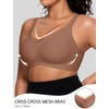 OEAK Womens Wireless Bras V Mesh Comfortable Bralette Supportive Tshirt