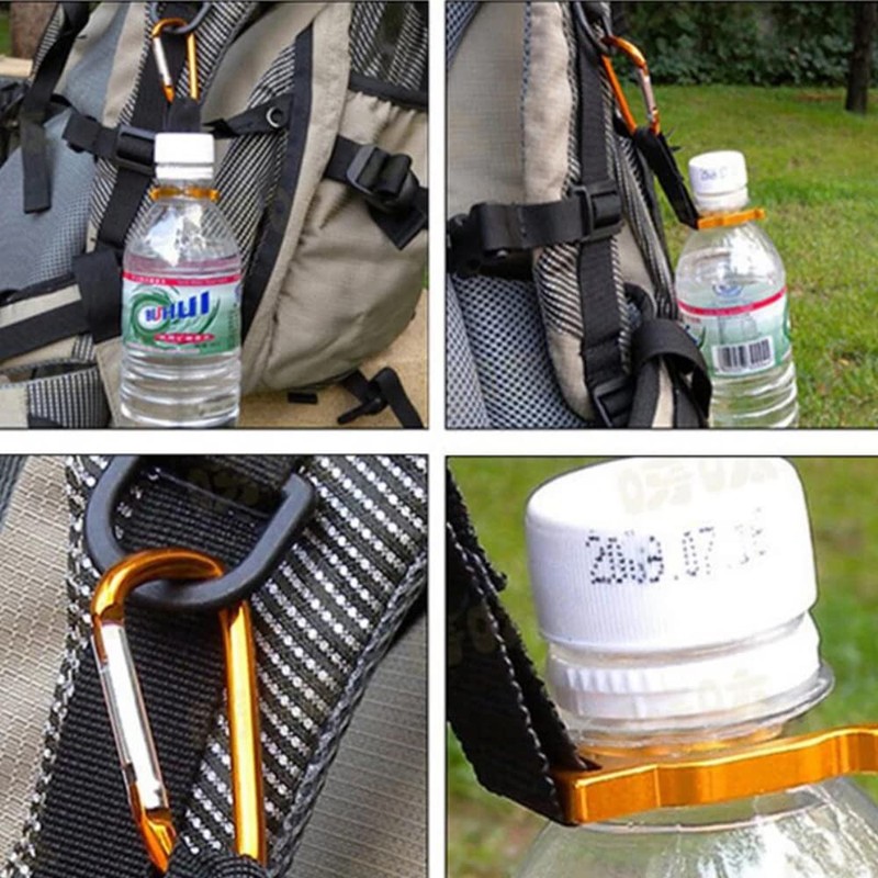 Audiophile Plastic Bottle Holder with Carabiner Set of 5 [Purple]