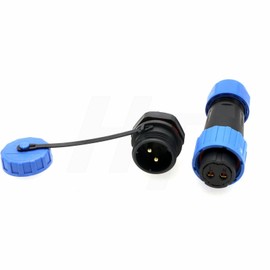 HangTon TY16 2 Pin 16A Power Electrical Connector, Thread Panel Mount Socket, Male Cable Plug, Screw Connection for Waterproof Quick Coupling Outdoor Device Boat Marine