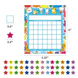 REGELETO 80 Pack Classroom Incentive Chart for 2 Designs with 2400 Pieces Colorful Star Stickers for Students Classroom Teaching or Family Using