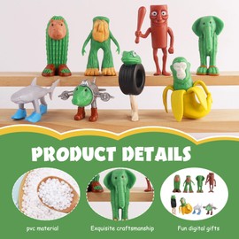 14 PCS Italian Brainrot Action Figures Set, Tung Tung Tung Sahur Figures, Animals, Shark, Monkey and More Toys, Desk Decoration Home Decor Collectible Figurines, Gifts for Adults Kids