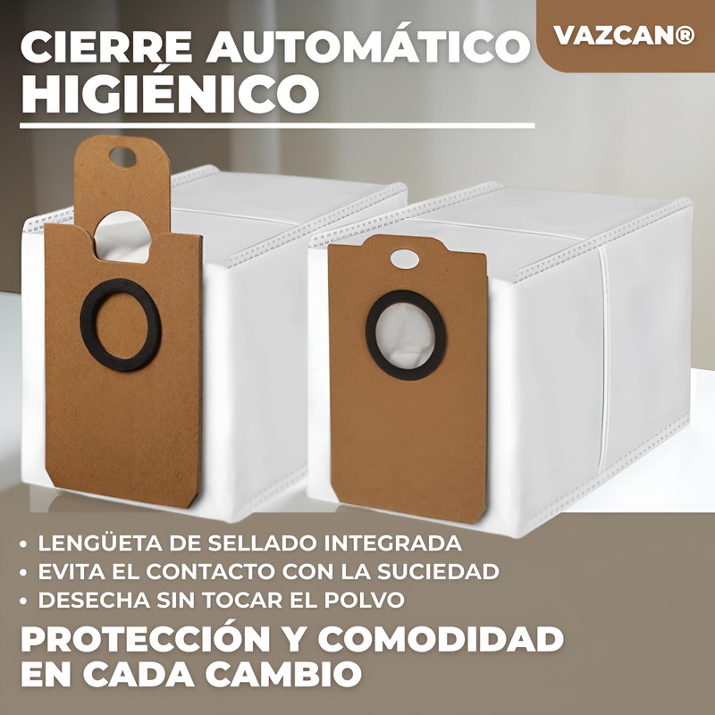 VAZCAN® 6 Replacement Bags Compatible with Cecotec Conga 2299, 2499,