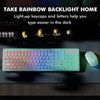 Wireless Keyboard & Mouse Combo, RGB Backlit USB Rechargeable Ergonomic