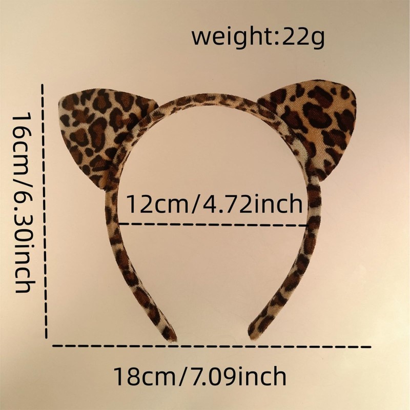 Leopard Ears Headband, Cute Cheetah Ear Headbands Halloween Christmas Party