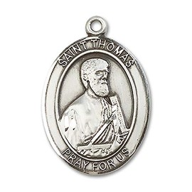 Sterling Silver Patron Saint Medal (St. Thomas the Apostle)