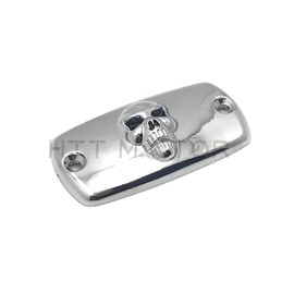 HTTMT- Chrome Brake Fluid Reservoir Cap Skull Compatible with 01-12 Goldwing1800/02-12 VTX1800