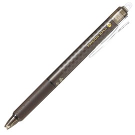 Pilot Frixion Design Series Retractable Erasable Gel Pen, 0.5 mm, Brown barrel, black ink