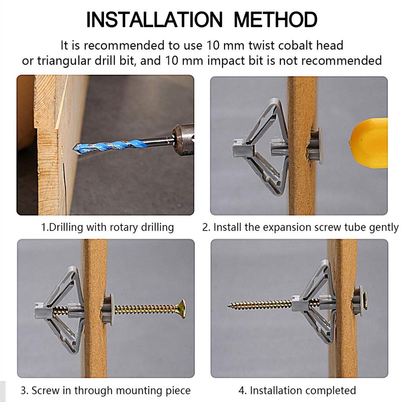 Plasterboard Wall,Plugs and Screws/Wall Fixing Plastic Expansion/Plug Anchor Bolts Anti