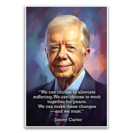 Póster inspirador del presidente de Jimmy Carter – Retrato presidencial vibrante y distinguido – Póster sin marco, 12 x 18 pulgadas – Póster premium en papel brillante de 100 libras – Impreso en los Estados Unidos FHJP1321