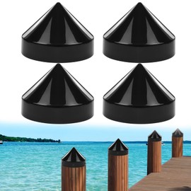 JYINCPED 8 Inch Cone Pylon Cap for Marine Dock, Piling Cap for Dock Post Pole Pipe Head,Dock Pylon Cover Caps for Marine Boat, Floating Docks, Piers, Black