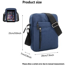 VINPAM Men's Large Capacity Crossbody Shoulder Bag - Waterproof Nylon Messenger Bag with Adjustable Strap, Spacious Chest Sling Bag for Travel & Daily Use (blue)