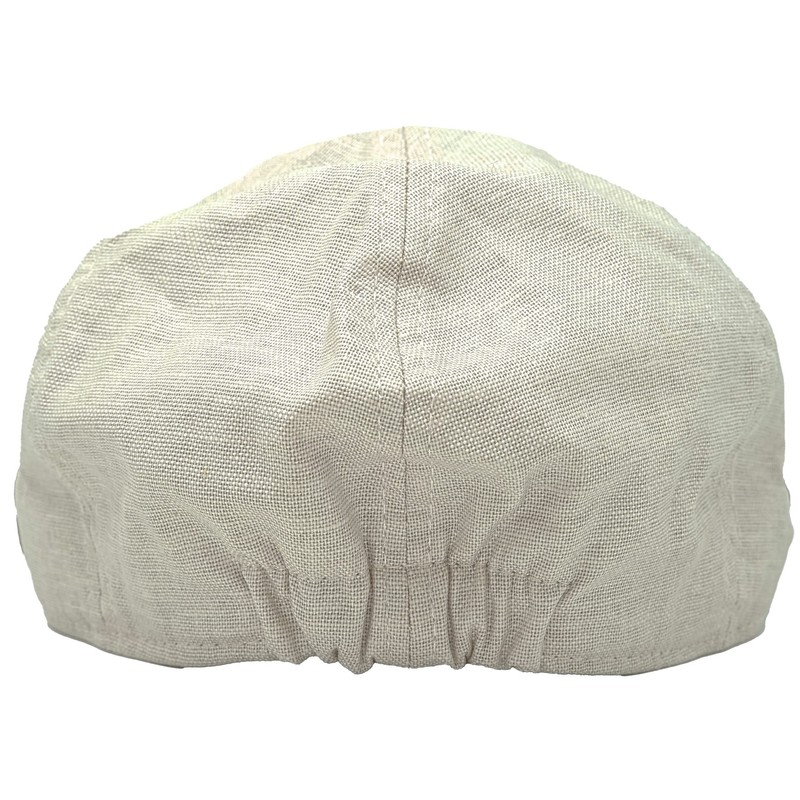 Funky Junque Men's Linen Duckbill Flat Cap - Light Grey