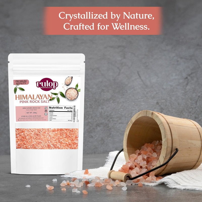 Rulop Himalayan Pink Fine Salt 200g, Vegan Himalayan Rock Salt,