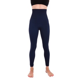 Homma High Waist Compression Leggings for Women Tummy Control Postpartum Leggings Seamless Yoga Workout Pants Navy XL