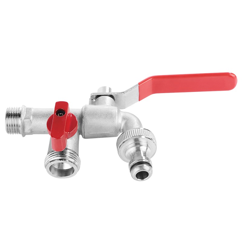 90 Degree Double Valve Water Tap 1/2" Brass Faucet Home