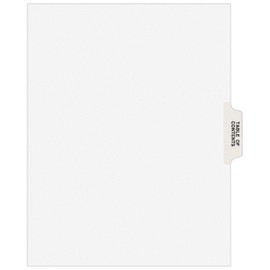 Avery Individual Legal Dividers, Table of Contents, 25 Dividers (11910),White