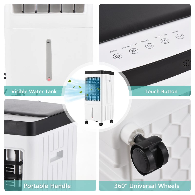 Portable Air Conditioner Cooling Fan Evaporative Cooler 3 Speeds Ajustable