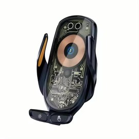 Lopoleis® Handyhalterung Auto, Schnellladegerät, kabelloses Ladegerät, Telefonhalter Automatisch Magnetischer, kfz Handy Halterung handyhalterung lüftung, Handyhalter ladestation (Schwarz, kabellos)