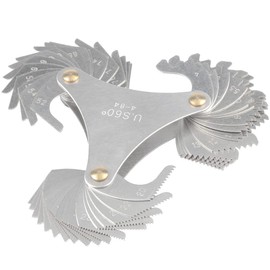 Mesee 51 Pieces Thread Pitch Gauge, Stainless Steel America SAE Screw Pitch Gage 60 Degree Centre 4-84 TPI Thread Plug Caliper Gauge Measuring Tool