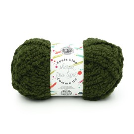 Lion Brand Yarn Feels Like Sherpa, Fleece Yarn for Knitting and Crochet, Evergreen, 1 Pack