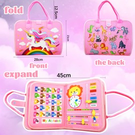 Busy Board from 1 Year, Montessori Toy from 1 2 3 4 Years, Educational Toy from 1 2 Years, Gifts for Girls, Sensory Toy, Motor Skills Toy, Basic Knowledge Children's Toy Activity Board